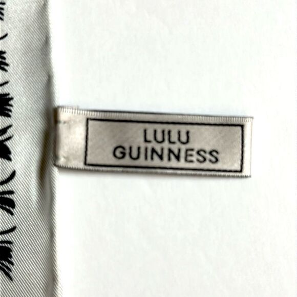 Lulu Guinness Silk Scarf “Life is a Bed of Roses” Black Floral Print Hand Rolled - Picture 12 of 13